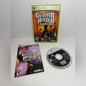 Guitar Hero III: Legends of Rock Xbox 360 CIB Excellent Game Complete Manual